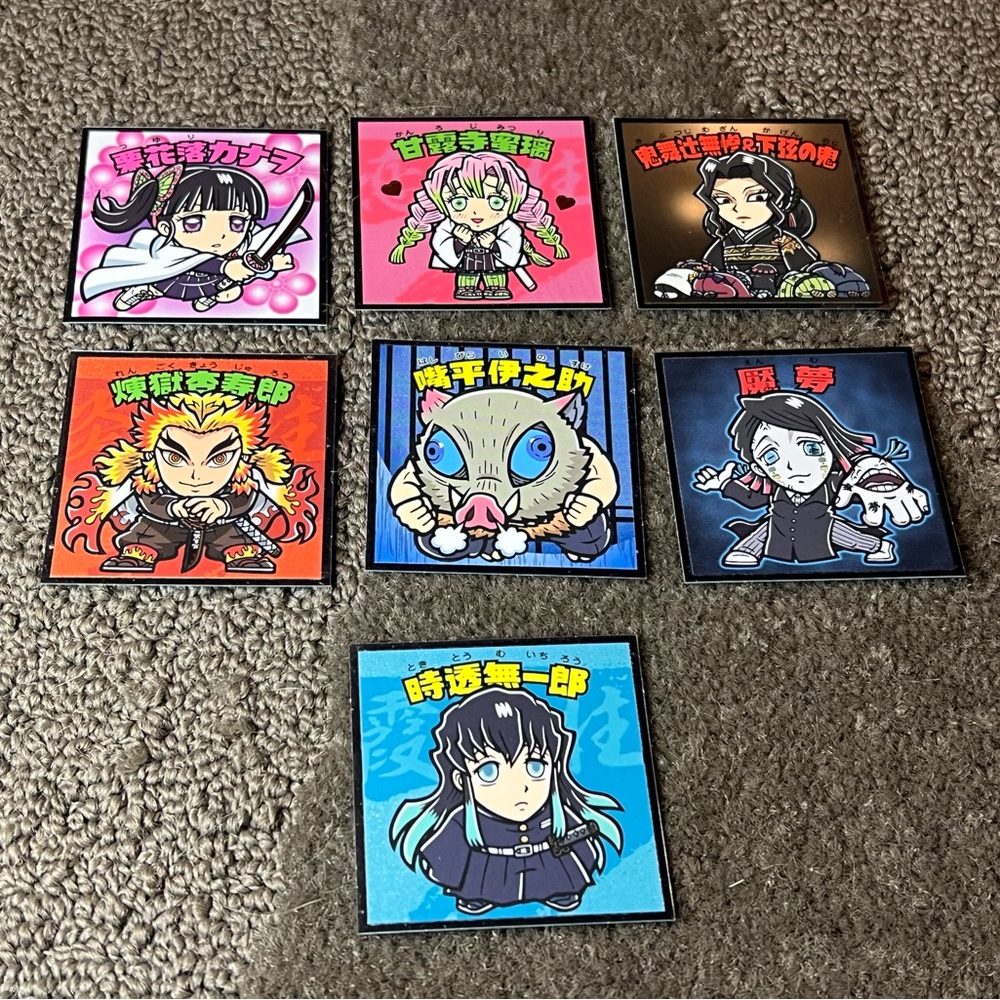 Demon Slayer / Kimetsu no Yaiba Bundle of 7 Wafer Stickers / Seals Japan Anime